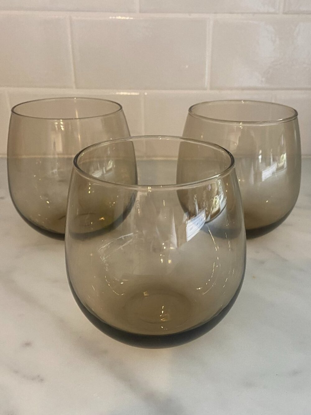 Smoked Glass Tumbler Wine Glasses